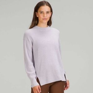 LULULEMON Merino Wool-Blend Ribbed Crewneck Sweater Faint Lavender Women’s 4